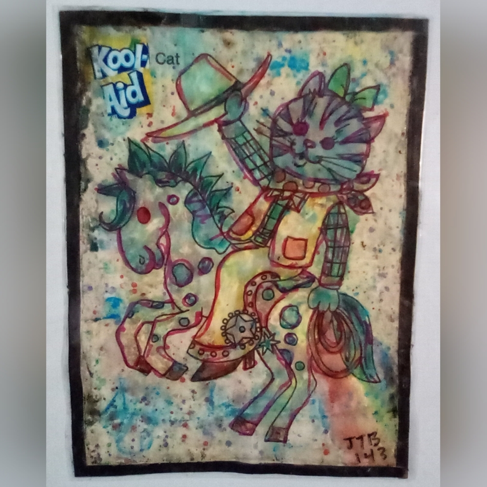 🎨Kool Aid Cat Watercolor Painting Art🖼